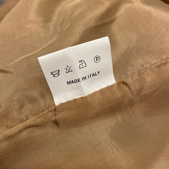 Atos Lombardini Double Breasted Tie Waist Wool Blend Tan Coat Size XS - Picture 14 of 15